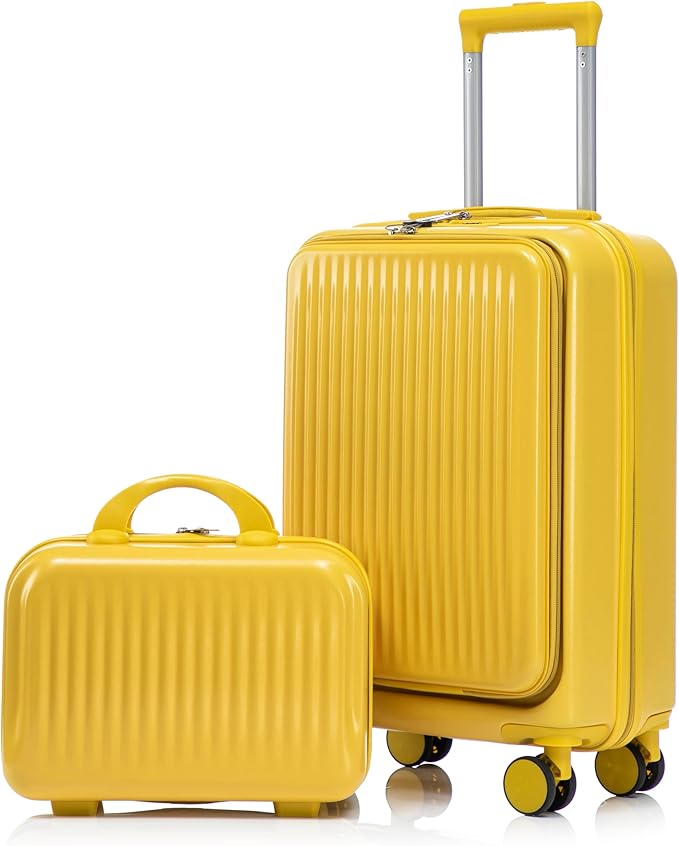 20/14 Inch Hardside Luggage, Durable Suitcase with Spinner Wheels