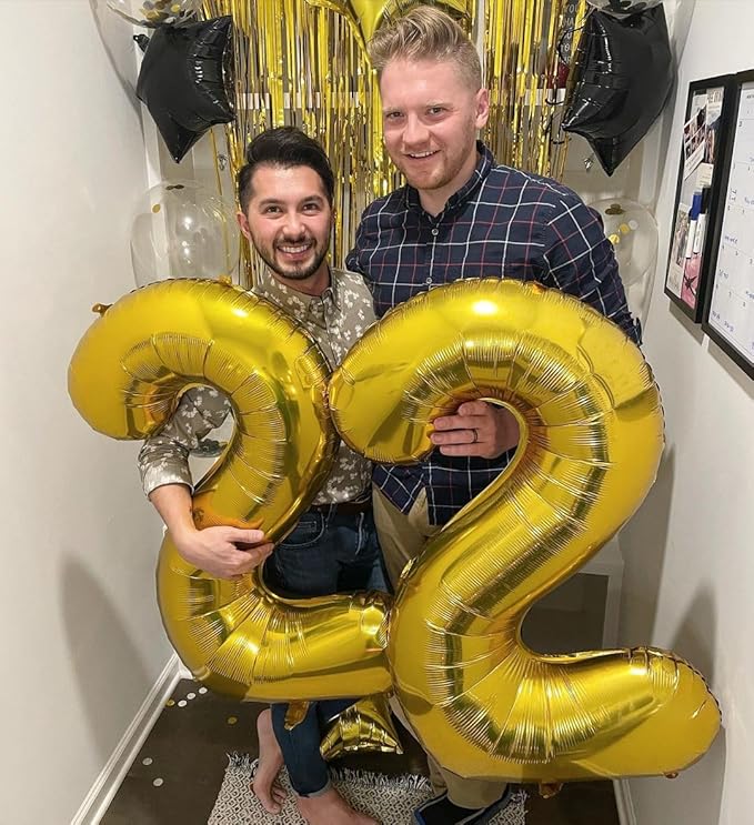 Gold Number 4 Balloon 40 Inch, 4 Balloon Number, 4th Birthday Decorations, Gold Party Supplies for Boys Girls
