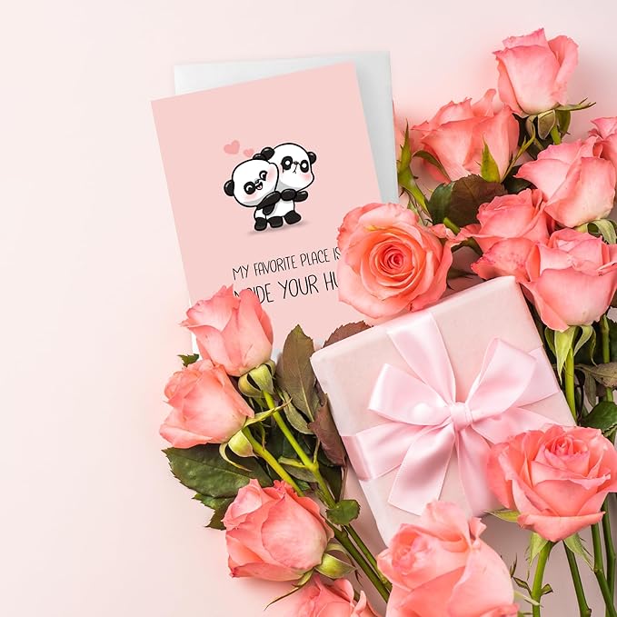 ALY LOU Anniversary Card Mothers Day Birthday for Mom Dad Girlfriend Boyfriend Wife Husband Stepmom Aunt Parents – Cute Funny Punny Greeting Card for Fathers Day – Blank Inside (Inside Your Hug)