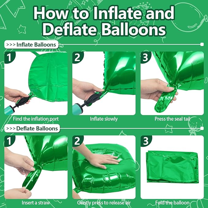 NISOCY 36PCS Green Square Foil Balloons Wall Backdrop Double Sided Green Christmas Balloons Tunnel Arch Kit for Baby Shower Birthday Anniversary Summer Party Decoration
