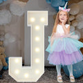 3FT Marquee Light Up Letters, Large Marquee Letters, Pre-cut Foam Board Letter J for Engagement Wedding Decorations Birthday Party Backdrop Decor, Balloon Arch Kit