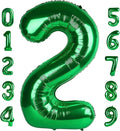 2 Numbers Balloon 40 Inch Dark Green Two Balloon Number Birthday Decor, 2nd 12 21st Party Celebration Decorations Graduations Wedding Baby Shower
