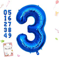 Smlpuame 40 Inch Navy Blue 3 Balloon for 3rd Birthday Party, Blue Three Number Balloon 13 23 33 Birthday Decorations for Boys Girls Men Women, Helium Giant Foil Number 3 Balloon