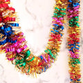 33 Ft Christmas Tinsel Garland Shiny Thick Metallic Twist Foil Xmas Tree Decorations for New Year Parties Birthday Party Teachers Day Easter Parade Floats Indoor Outdoor Hanging Decor Supplies
