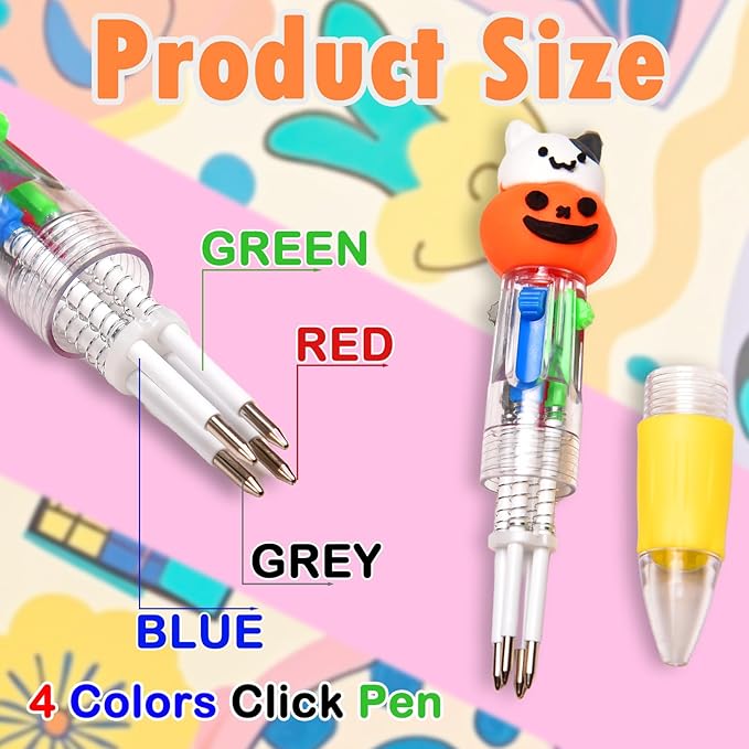 100Pcs Mini Multicolor Pens in One 4-in-1, Cute Pens Bulk for Party Favors and Birthdays, Delightful Ballpoint Pen Gifts Classroom Student Prizes (100pcs)