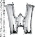 40 inch Silver Letter W Balloon, Big Size Alphabet Foil Mylar Helium Balloons for Birthday Party Celebration Wedding Anniversary Baby Shower Decorations Supplies Alphabet W