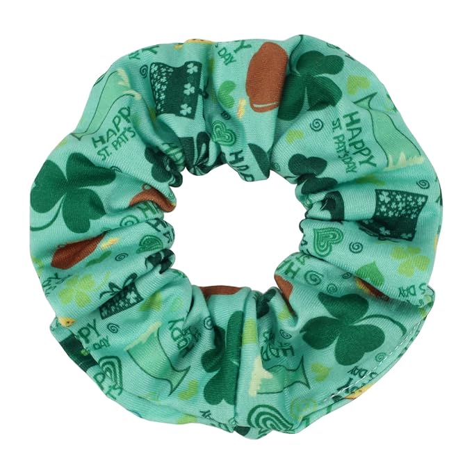 12pcs St Patrick's Day Hair Scrunchies Green Shamrock Leaves Leprechaun Hat Irish Hair Ties for Girls Women Soft Hair Accessories Gifts