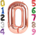 40 Inch Rose Gold Number 0 Balloon, Giant Number 0 Balloons for 10th 20th 30th 40th Birthday Decorations, Party Supplies for Baby Boy Girl, Rose Gold Party Decor