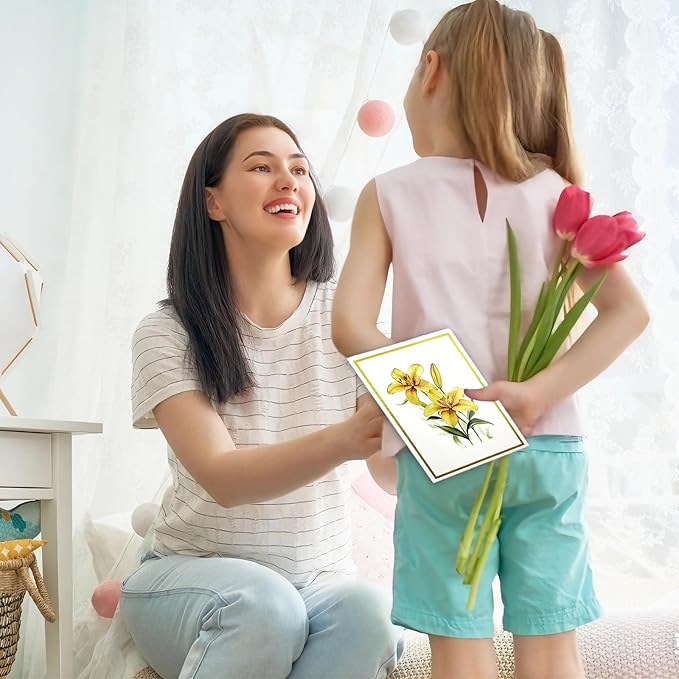 Birthday Cards Pack of 12,Birthday Cards Bulk for Women Men Kids Assorted Birthday Greeting Cards for Kids Assortment, 12 Card with Envelopes (Colorful Flowers)