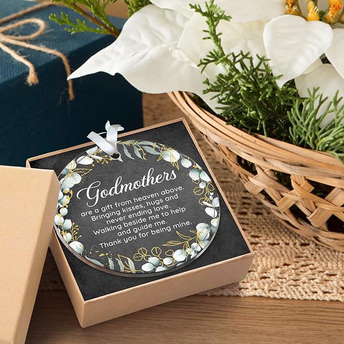 HEXMOZ Godmother Gift for Mothers Day - Godmother Gifts from Godchild, Goddaughter - Godmothers Ornament, Present from Godson - Acrylic Christmas Ornaments 2026
