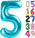 Light Blue Number 5 Balloon 40 Inch, 5th Birthday Party Decorations for Children, Giant 5 Foil Balloon for Party Supplies