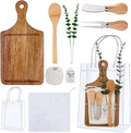 Baby Shower Prizes for Game Winners Wooden Square Cheese Board Gift With Spoon Fork Butter Spreaders Mini Cutting Board Bulk for Wedding Bridal Shower Favors (Acacia, 1 Set)