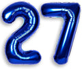 40Inch Navy Blue Number 27 Balloon Large Helium Royal Blue Number Balloons 0-9 Giant Digital 27th Foil Mylar Big Party Balloon for Boy Birthday Party Anniversary Graduation Decorations