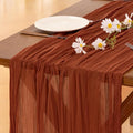 Socomi 6pcs Terracotta Valentine's Day Cheesecloth Table Runner Boho Rustic Gauze 120 inch 10FT Cheese Cloth Runner for Wedding Party Baby Shower Birthday Home Decor Holiday Decorations