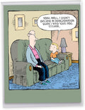 NobleWorks - 1 Big Funny Birthday Card Cartoon (8.5 x 11 Inch) - Jumbo Comic Humor, Group Greeting Card with Envelope - Reincarnation J2671BDG