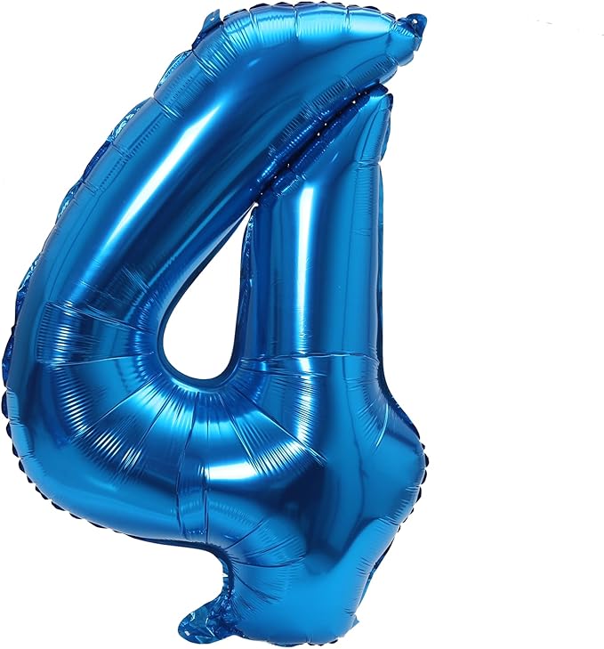 YPSelected 32 Inch Large Foil Helium Number Balloon Birthday Wedding Party 0-9 (Blue, 4)