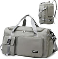 Eslcorri Gym Duffle Bag for Women Men, Sports Backpack with Wet & Shoe Compartment, Fitness Overnight Weekender Bag for Yoga, Swim, Travel (B, Grey)