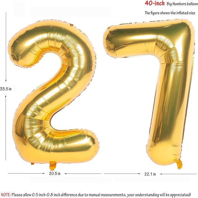 40 Inch gold Number Balloons Helium Foil Mylar Balloon Birthday Party banquet Decoration 27