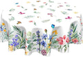 Spring Summer Floral Round Tablecloth 70 Inch Wildflower Butterfly Table Cloth Washable Farmhouse Table Covers Holiday Table Cover for Kitchen Party Dinner Decor
