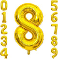 Gold Number Balloons Birthday Balloons - Giant Gold Number 8 Balloon 40 inch, Numbers Balloon Birthday Decorations, Gold Party Supplies for Women Men