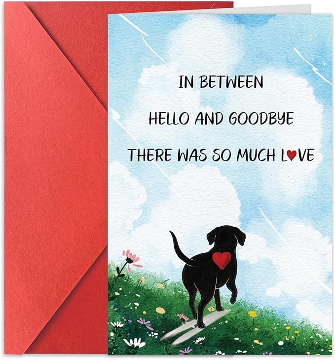 Pet Sympathy Cards for Dog loss Condolence Bereavement Card for Owner & Family Mourning and Missing Messages