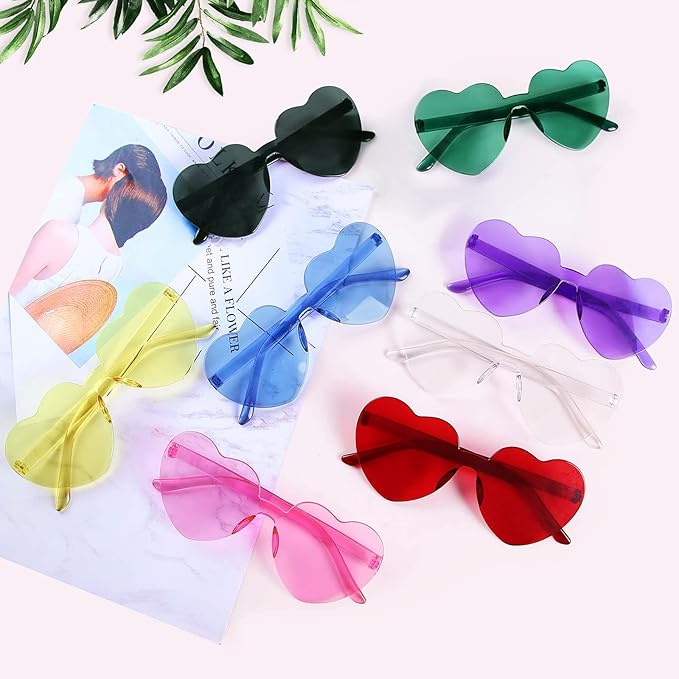Heart Glasses Heart Shape Sunglasses for Valentine Mardi Gras Summer Women's Party Favor