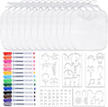 GOLDGE Dazzle at Baby Showers with a 44-piece DIY Bib Decorating Kit. 24 Bibs, 6 Stencils, 14 Markers. Perfect Gender Reveal Party Gift!, Medium, White