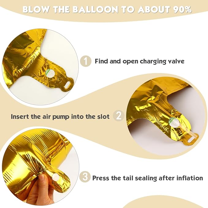 40 Inch Gold Number 7 Balloon, Giant 7 Number Balloons for 7th Birthday Decorations, Party Supplies for Baby Boy Girl, Gold Party Decor