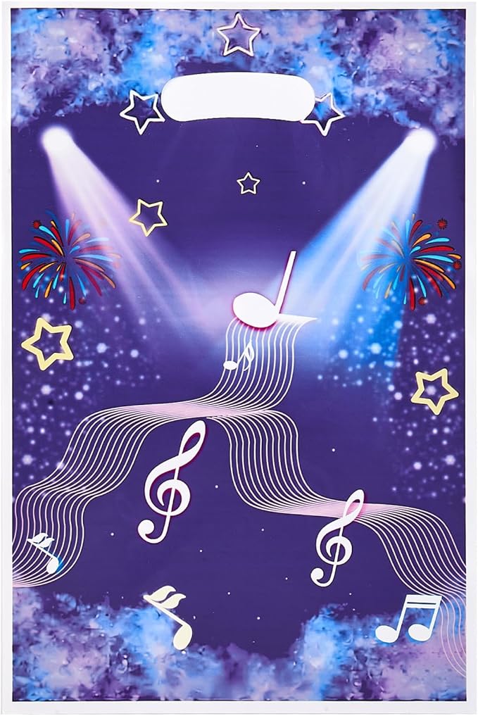 30 Pcs Music Hunter Goodie Bags Party Favor Bags with Handles for Birthday Party Theme Candy Bag Treat Bags Cookie bag