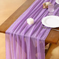 Socomi 3pcs Lilac Purple Easter Spring Cheesecloth Table Runner Gauze 120 Inch Rustic Boho Cheese Cloth Runner for Wedding Party Baby Bridal Shower Centerpiece Decoration Holiday Home Decorations