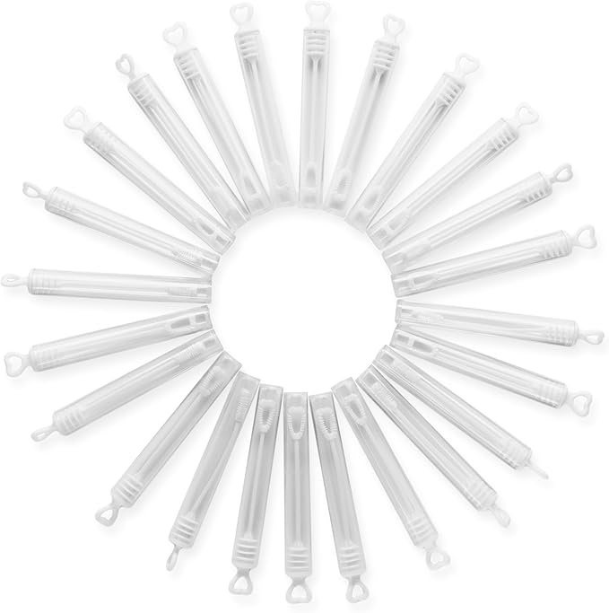 Big Mo's Toys 40 Pack Mini Heart Bubble Wands – Great Wand Bubbles Party Favors for Weddings and Anniversaries