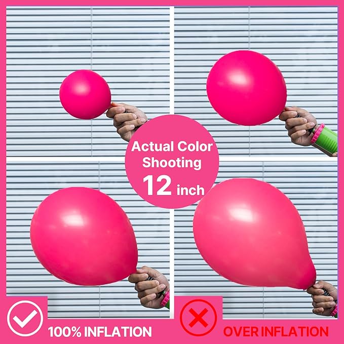 PartyWoo Hot Pink Balloons 155 pcs Different Sizes of 18 12 10 5 Inch Magenta Fuchsia Balloon Arch Kit Garland for Baby Shower Wedding Bridal Shower Anniversary Birthday Party Decorations Pink-Y12