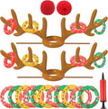 Christmas Games Decorations, Inflatable Reindeer Antler Ring Toss Game, Stocking Stuffers for Men Women Kids Teens Adults, Christmas Party Games Fun Xmas Gifts Carnival Holiday Family