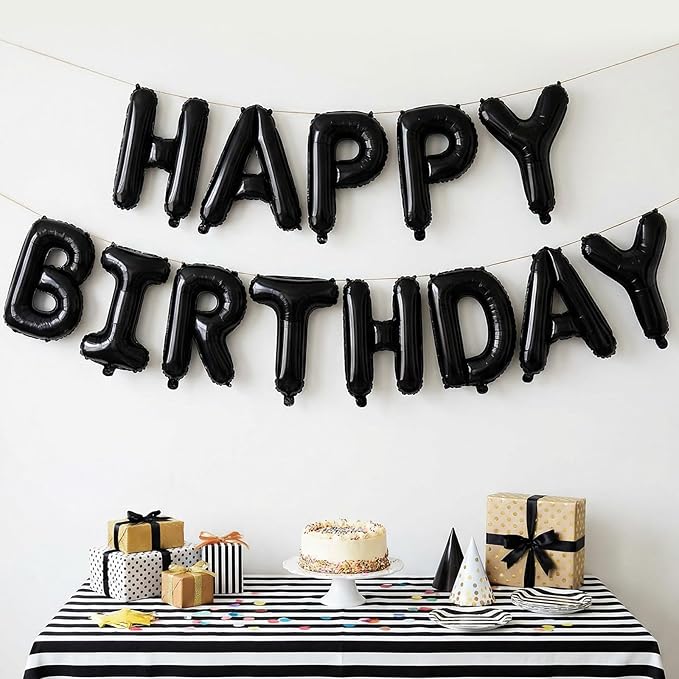Black Letter R Balloons, 40 Inch Large Foil Letter Balloons, Custom Phrase Balloon for Birthday Party Wedding Anniversary Decoration (Black R)
