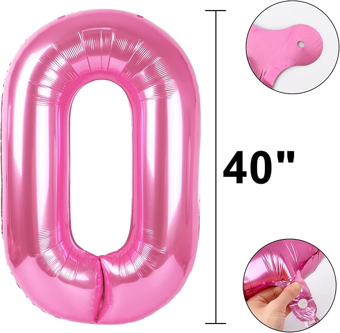 40 Inch Pink Number 30 Digital Balloon,Jumbo Mylar Foil Helium Balloon for 30 Balloons for Birthday Party,Wedding Anniversary Party Decorations
