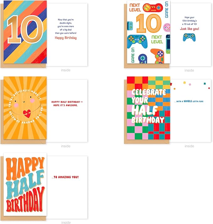 American Greetings 15-Count Age Milestone Birthday Card Bundle with Envelopes and Seals for Kids