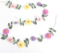 Felt Colorful Daisy Banner - Spring Birthday Wedding Party Decorations,Colorful Flowers Green Leaves Chain Garland,Flower Leaf Party Photo Props,Bohemian Daisy Home Room Hanging Garland
