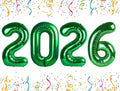 Number 2026 Balloons, 40 Inch Number Balloons, Dark Green New Years Decorations, 2026 Balloon for Graduation Happy New Year and 2 6 20 26 Birthday Parties