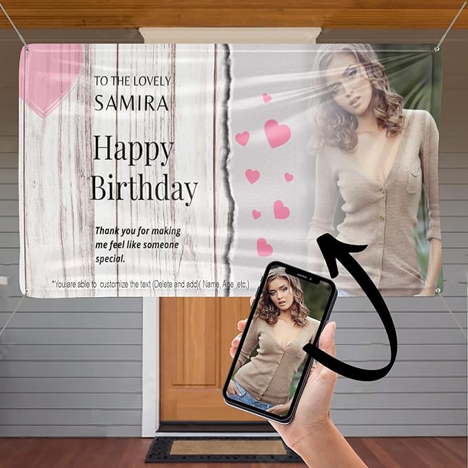 Custom Happy Birthday Vinyl Banner Sign, Personalized Party Backdrop, Gift, and Decoration - From NiceMemoryLLC. (tiki style)