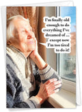 NobleWorks - Humorous Birthday Paper Card with 5 x 7 Inch Envelope (1 Card) Bday Old Enough C2335BDG