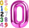 40 Inch Numbers Balloon, Rose Purple Balloons for Birthday Party Decoration, Foil Number 0 Ballon for 0, 10, 20, 100, 2026 Celebration, Birthday, Baby Shower, Anniversary Decor
