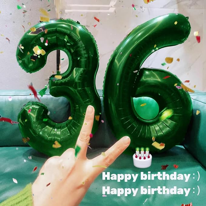 40 Inch Green Number 60 Digital Balloon,Jumbo Mylar Foil Helium Balloon for 60 Balloons for Birthday Party,Wedding Anniversary Party Decorations