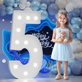 Marquee Number 5th-Birthday Decorations: 4FT Large Light up Numbers 5 Big Sign for Boy Girl Fifth Birthday Sweet Five Year Old Party Decor Anniversary Graduation Wedding Engagement Mosaic Balloon