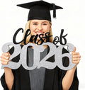 Graduation Decorations 2026 Wood Sign Sliver Class of 2026 Photo Props for College High School Graduation Party Supplies