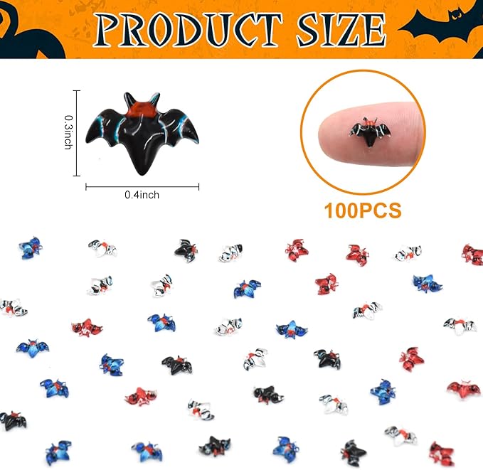 100PCS Miniature Bats for Crafts Dollhouse Cute Halloween Decor Mini Bats Decor Miniature Things for Fairy Garden Dollhouse Micro Landscaping Decoration