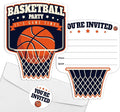 REWIDPARTY Basketball Party Invitations with Envelopes & Stickers（Set of 15） Basketball Birthday Party Shaped Fill-in Invitations Basketball Game Invite Card Basketball Party Supplies for Kids Adults