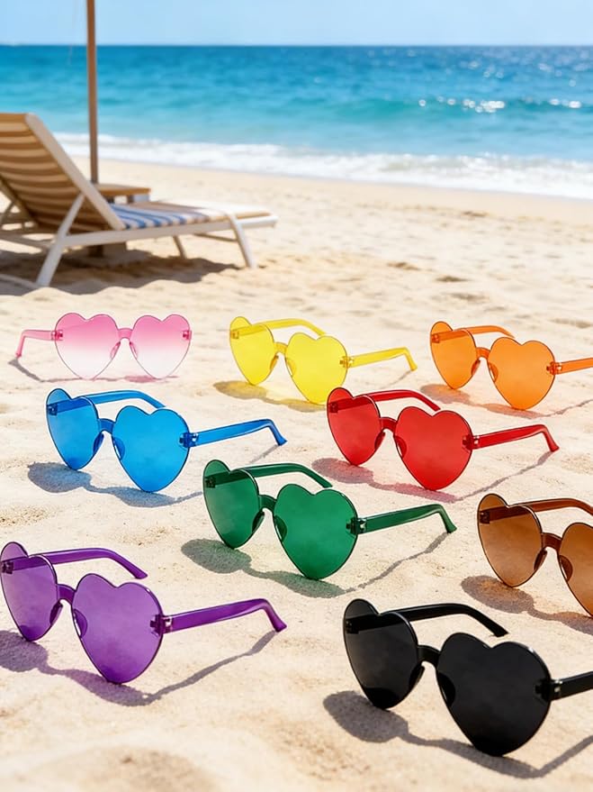 12/20Pcs Heart Shaped Sunglasses for Women, Party Favors Glasses for Wedding, Galentines, Valentines Decorations