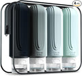 Mrsdry Travel Bottles for Toiletries, Large 6oz Oversize Containers, BPA Free Leak Proof Tubs Refillable Liquid Traveler Accessories with Toiletry Bag for Cometic Shampoo and Lotion Soap (4 Pack)