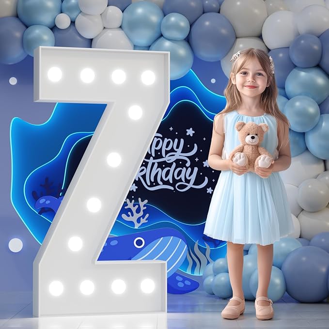Big Marquee Light-up Letter Decorations: 4 Feet Tall Large Letters Y Marry Me Proposal Gender Reveal Alphabet 4FT Sign Graduation Party Wedding Engagement Anniversary HOCO Decor Mosaic Balloon