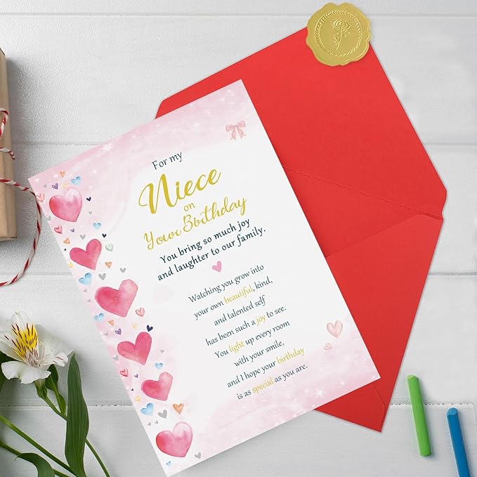 Niece Birthday Card, Unique Birthday Cards for Niece, Adult Gifts from Aunt